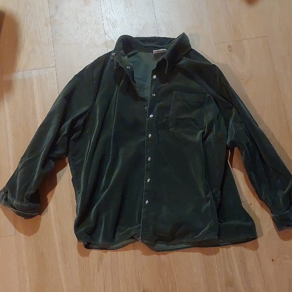 Faded Glory Men's Dark Green Corduroy Shirt Jacket